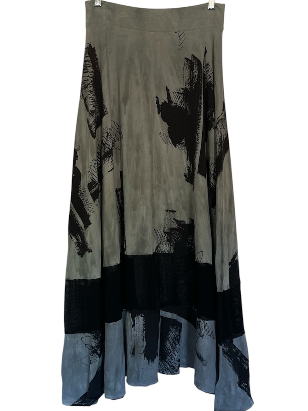 Art Of Cloth Viscose Linen Lagenlook Maxi Skirt Size Small